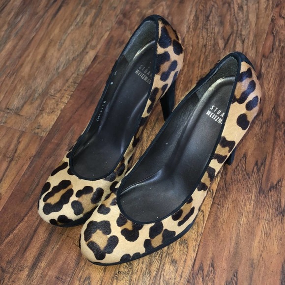 STUART WEITZMAN Leopard Print Pony Hair Platform Pump - Picture 2 of 6